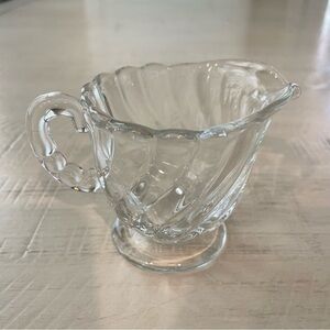 Colony Clear Mini Footed Creamer by Fostoria Heavy Swirl Pattern
